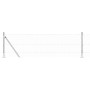 Valla Hexagonal 0.4x10 m Acero Galvanizado, Postes de Valla con Placas Base 7 pcs Ø32mm 50cm Acero Galvanizado by , fence pos...
