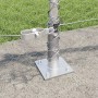 Cerca Hexagonal 0.5x10 m de Acero Galvanizado,  Postes de Cerca con Placas Base 7 pcs Ø32mm 70cm de Acero Galvanizado | Foro24.es | Tu tienda online para hogar, jardín y más Foro24.es