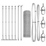 Cerca Hexagonal 0.5x10 m de Acero Galvanizado,  Postes de Cerca con Placas Base 7 pcs Ø32mm 70cm de Acero Galvanizado | Foro24.es | Tu tienda online para hogar, jardín y más Foro24.es