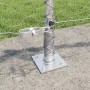 Cerca Hexagonal 0.5x10 m Acero Galvanizado, Postes de Cerca con Placas de Base 7 pcs Ø32mm 70cm Acero Galvanizado by , fence ...
