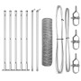 Cerca Hexagonal 0.6x10 m Acero Galvanizado, Postes de Cerca con Placas Base 7 pcs Ø32mm 70cm Acero Galvanizado by , fence pos...