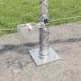 Cerca Hexagonal 0.6x10 m Acero Galvanizado, Postes de Cerca con Placas Base 7 pcs Ø32mm 70cm Acero Galvanizado by , fence pos...