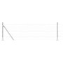 Cerca Hexagonal 0.6x10 m Acero Galvanizado, Postes de Cerca con Placas Base 7 pcs Ø32mm 70cm Acero Galvanizado by , fence pos...