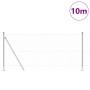 Cerca Hexagonal 0.8x10 m de Acero Galvanizado, Posts de Cerca con Placas Base 7 pcs Ø32mm 90cm de Acero Galvanizado by , fenc...