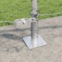 Cerca Hexagonal 0.8x10 m de Acero Galvanizado, Posts de Cerca con Placas Base 7 pcs Ø32mm 90cm de Acero Galvanizado by , fenc...