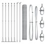 Cerca Hexagonal 1x10 m Acero Galvanizado, Postes de Cerca con Placas de Base 7 pcs Ø32mm 110cm Acero Galvanizado by , fence p...