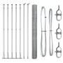 Cerca Hexagonal 1.4x10 m Acero Galvanizado, Postes de Cerca con Placas de Base 7 pcs Ø32mm 78.5cm Acero Galvanizado by , fenc...