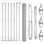 Cerca Hexagonal 1.6x10 m Acero Galvanizado, Postes de Cerca con Placas Base 7 pcs Ø32mm 88,5cm Acero Galvanizado by , fence p...