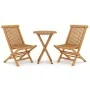 3-teiliges Garten-Essset aus massivem Teakholz von vidaXL, Gartensets - Ref: Foro24-3087190, Preis: 223,72 €, Rabatt: %