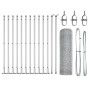 Cerca Hexagonal 0.4x25 m Acero Galvanizado, Postes de Cerca con Placas de Base 13 pcs Ø32mm 50cm Acero Galvanizado by , fence...