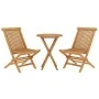 3-teiliges Garten-Essset aus massivem Teakholz von vidaXL, Gartensets - Ref: Foro24-3087190, Preis: 223,72 €, Rabatt: %