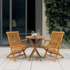 3-piece garden dining set solid teak wood by vidaXL, Garden sets - Ref: Foro24-3087191, Price: 263,74 €, Discount: %