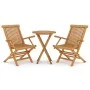 3-teiliges Garten-Essset aus massivem Teakholz von vidaXL, Gartensets - Ref: Foro24-3087191, Preis: 265,85 €, Rabatt: %