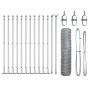 Cerca hexagonal 0.6x25 m Acero galvanizado, Postes de cerca con bases 13 pcs Ø32mm 70cm Acero galvanizado by , fence posts - ...