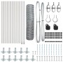 Cerca hexagonal 0.6x25 m Acero galvanizado, Postes de cerca con bases 13 pcs Ø32mm 70cm Acero galvanizado by , fence posts - ...
