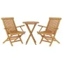 Juego de comedor para jardín 3 piezas madera maciza de teca de vidaXL, Conjuntos de jardín - Ref: Foro24-3087191, Precio: 265...