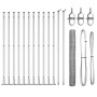 Cerca Hexagonal 0.8x25 m Acero Galvanizado, Postes para Cerca con Placas de Base 13 pcs Ø32mm 90cm Acero Galvanizado by , fen...