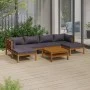 Gartenmöbel 7 Stück Kissen aus massivem Akazienholz von vidaXL, Gartensets - Ref: Foro24-3086914, Preis: 801,65 €, Rabatt: %
