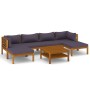 Gartenmöbel 7 Stück Kissen aus massivem Akazienholz von vidaXL, Gartensets - Ref: Foro24-3086914, Preis: 713,95 €, Rabatt: %