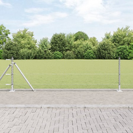 Cerca Hexagonal  0,6x50 m Acero Galvanizado, Postes de Cerca  con Placas de Base 13 pcs Ø32mm 70cm Acero Galvanizado | Foro24.es | Tu tienda online para hogar, jardín y más Foro24.es