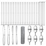 Cerca hexagonal 0.8x50 m Acero galvanizado, Postes de cerca con bases 13 pcs Ø32mm 90cm Acero galvanizado by , fence posts - ...