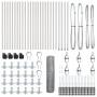 Cerca hexagonal 0.8x50 m Acero galvanizado, Postes de cerca con bases 13 pcs Ø32mm 90cm Acero galvanizado by , fence posts - ...