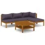 Gartenmöbel 5 Stück Kissen aus massivem Akazienholz von vidaXL, Gartensets - Ref: Foro24-3086894, Preis: 521,27 €, Rabatt: %