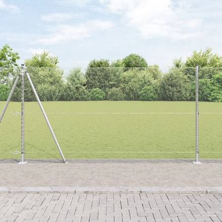 Cerca Hexagonal  1.2x50 m Acero Galvanizado, Postes para Cerca  con Placas de Base 13 pcs Ø32mm 68.5cm Acero Galvanizado | Foro24.es | Tu tienda online para hogar, jardín y más Foro24.es