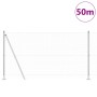 Cerca Hexagonal 1.2x50 m Acero Galvanizado, Postes de Cerca con Placas de Base 13 pcs Ø32mm 68.5cm Acero Galvanizado by , fen...