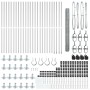 Cerca Hexagonal 1.6x50 m Acero Galvanizado, Postes de Cerca con Placas Base 13 pcs Ø32mm 88.5cm Acero Galvanizado by , fence ...