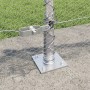 Cerca Hexagonal 0.5x100 m Acero Galvanizado, Postes de Cerca con Placas Base 13 pcs Ø32mm 70cm Acero Galvanizado by , fence p...