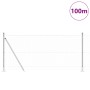 Cerca Hexagonal 1x100 m Acero Galvanizado, Postes de Cerca con Placas de Base 13 pcs Ø32mm 110cm Acero Galvanizado by , fence...