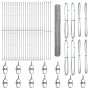 Valla Hexagonal 1.2x100 m Acero Galvanizado, VidaXL Soportes de Valla con Placas Base 13 pcs Ø32mm 68.5cm Acero Galvanizado v...