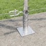 Valla Hexagonal 1.2x100 m Acero Galvanizado, VidaXL Soportes de Valla con Placas Base 13 pcs Ø32mm 68.5cm Acero Galvanizado v...