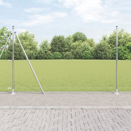 Cerca Hexagonal  1.4x100 m Acero Galvanizado, Postes de cerca  con bases 13 pcs Ø32mm 78.5cm Acero Galvanizado | Foro24.es | Tu tienda online para hogar, jardín y más Foro24.es