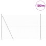 Cerca Hexagonal 1.4x100 m Acero Galvanizado, Postes de Cerca con Placas de Base 13 pcs Ø32mm 78.5cm Acero Galvanizado by , fe...