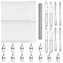 Cerca Hexagonal 1.6x100 m Acero Galvanizado, Postes de Cerca con Placas de Base 13 pcs Ø32mm 88.5cm Acero Galvanizado by , fe...