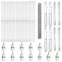 Cerca Hexagonal 1.6 x 100 m de Acero Galvanizado, Postes de Cerca con Placas Base 13 pcs Ø32mm 88.5cm de Acero Galvanizado by...