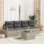 Conjunto de sofá de jardín 5 pcs Gris claro y gris oscuro