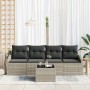 Juego de Comedor de Jardín de 5 Piezas con Cojines Gris Claro Poliratán de , Sofás de exterior - Ref: Foro24-3355261, Precio:...