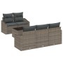 Juego de Sofá de Jardín de 6 Piezas con Cojines Gris de Poliratán by , Outdoor sofas - Ref: Foro24-3355268, Price: 476,32 €, ...