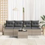 Conjunto de sofá de jardín 5 pcs Gris claro y gris oscuro