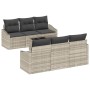 Juego de Sofá de Jardín de 7 Piezas con Cojines Gris Claro Ratán Poliéster by , Outdoor sofas - Ref: Foro24-3355281, Price: 5...