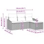 Juego de Sofá de Jardín de 4 Piezas con Cojines de Ratán Sintético Gris von , Outdoor-Sofas - Ref: Foro24-3355338, Preis: 290...