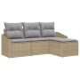 Juego de Sofá de Jardín de 4 Piezas con Cojines Beige Polímero de Rattan by , Outdoor sofas - Ref: Foro24-3355339, Price: 304...