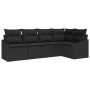 Juego de Comedor de Jardín de 5 Piezas con Cojines de Poliratán Negro von , Outdoor-Sofas - Ref: Foro24-3355392, Preis: 372,1...