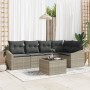 Conjunto de Comedor de Jardín de 6 Piezas con Cojines Gris de Polirratán by , Outdoor sofas - Ref: Foro24-3355401, Price: 441...