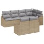 Conjunto de Comedor de Jardín de 7 Piezas con Cojines Gris Claro Ratán Sintético | Foro24.es | Tu tienda online para hogar, jardín y más Foro24.es