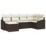 Conjunto de Comedor de Jardín de 6 Piezas con Cojines de Ratán Poliéster Marrón by , Outdoor sofas - Ref: Foro24-3355457, Pri...