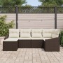 Conjunto de Comedor de Jardín de 6 Piezas con Cojines de Ratán Poliéster Marrón by , Outdoor sofas - Ref: Foro24-3355457, Pri...